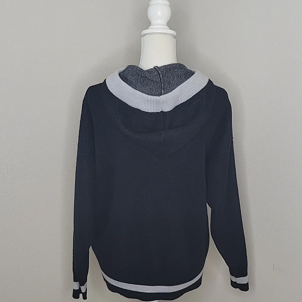 Juicy By Juicy Couture Black and Gray Knit Sweater with Hoodie